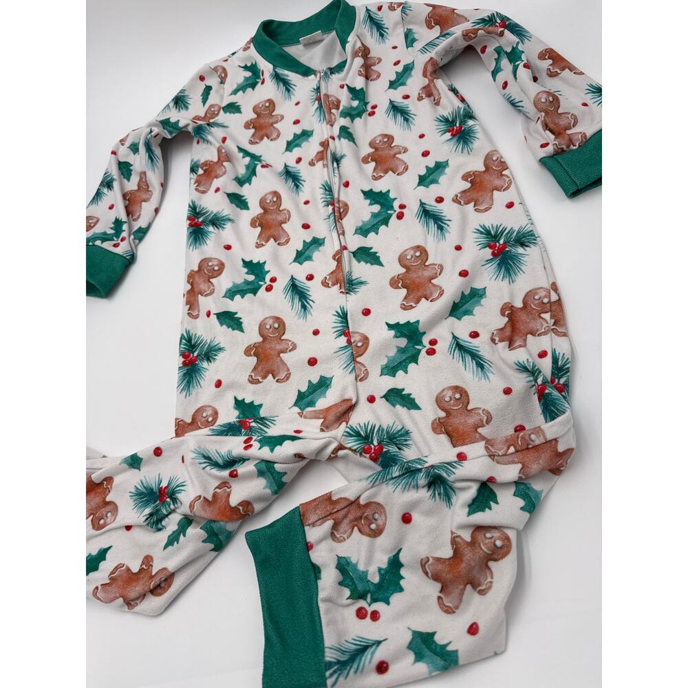 Sparkle in Pink | Zip-Up PJ's | Girls 6T XL | White Green | Holiday Gingerbread